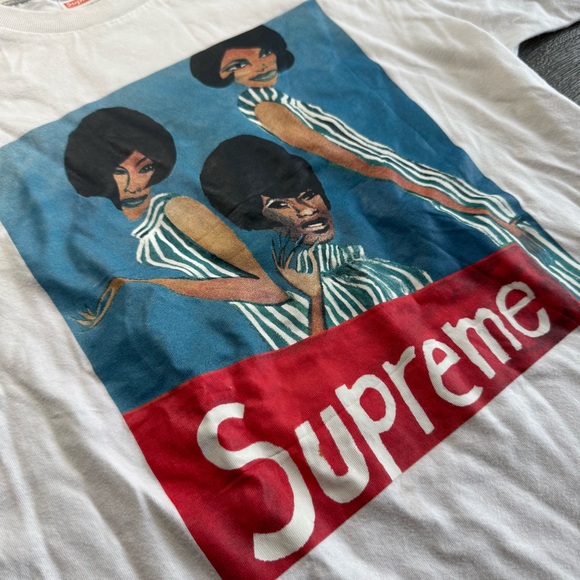 Supreme White Crew Neck Short Sleeve Girls Graphic Tee Tshirt S - Picture 2 of 8